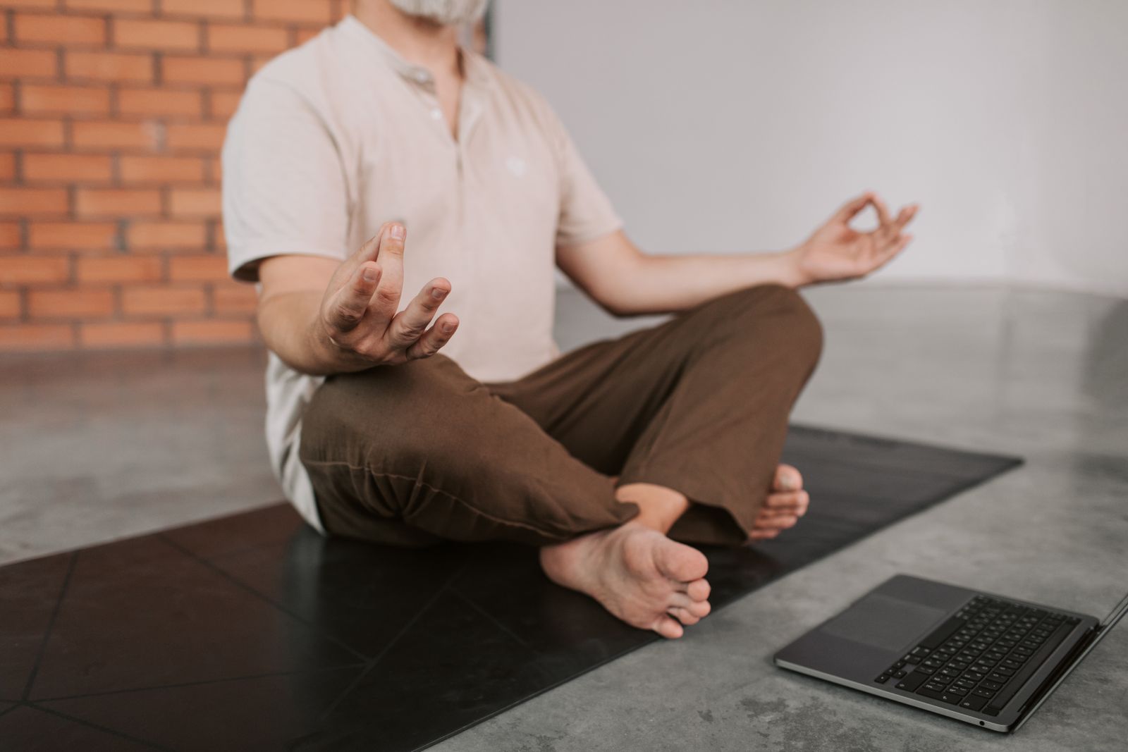Man doing a beginner-friendly yoga session